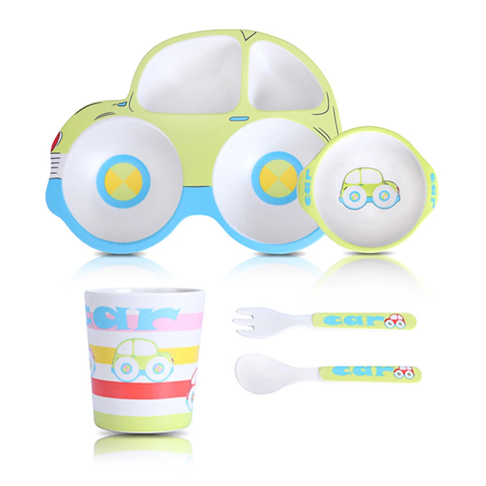 5pcs/set Baby Feeding Food Tableware Set Child Bamboo Fiber Plate Dish Bowl Fork Spoon Cup Dinnerware Set For Kids Safe Material 5pcs/set Baby Feeding Food Tableware Set Child Bamboo Fiber Plate Dish Bowl Fork Spoon Cup Dinnerware Set For Kids Safe Material