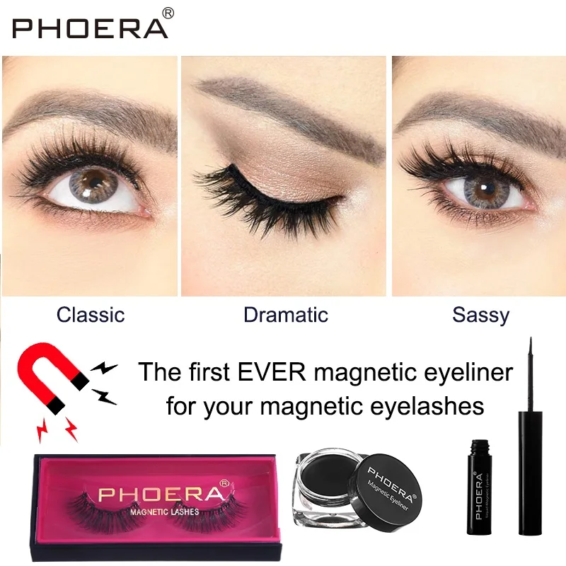 Жидкая подводка для глаз PHOERA магнитный гель 3D многоразового использования