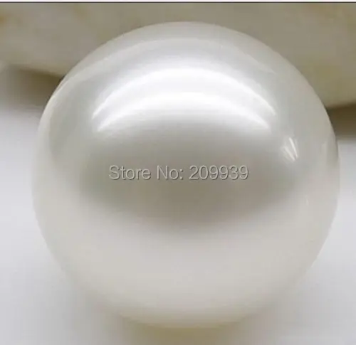 

free shipping 00285 HUGE PERFECT ROUND SOUTH SEA 15MM WHITE LOOSE PEARL UNDRILLED