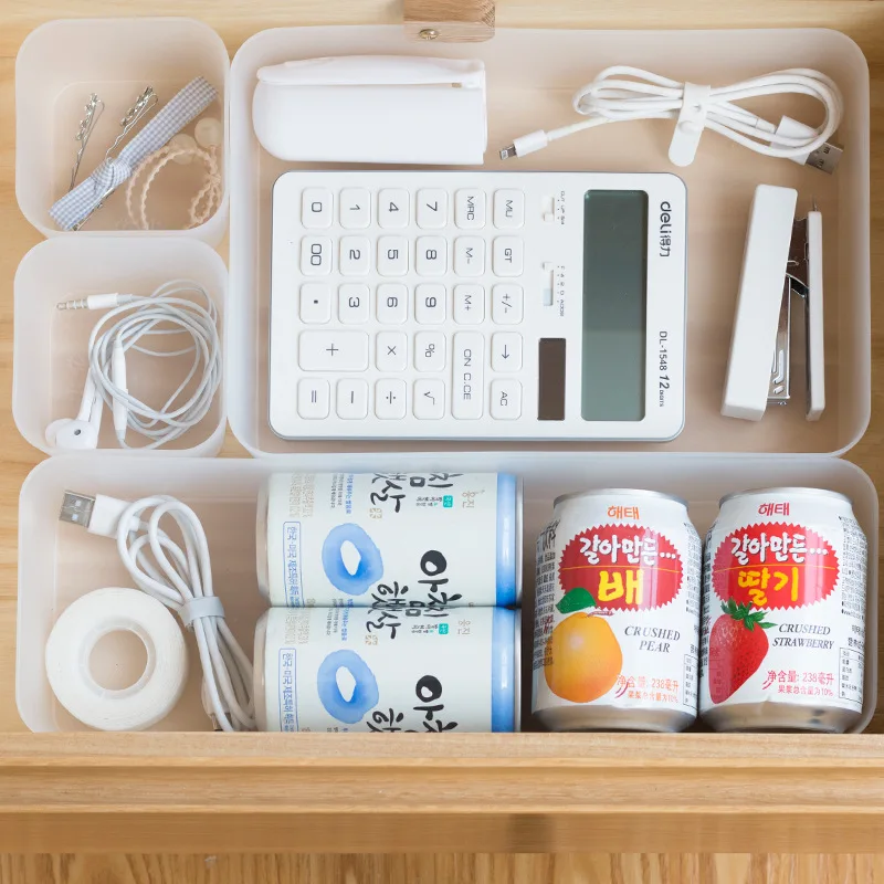 

Matte Transparent Plastic Sundries Drawer Storage Box Container Dividing Space Free Combination Transparent Organizer Container
