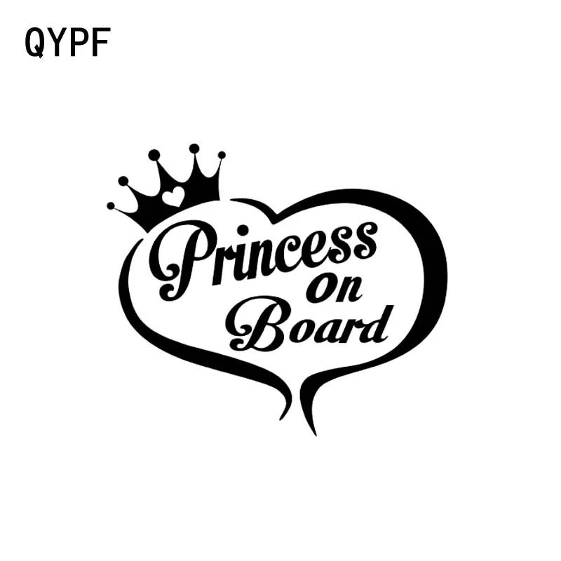 QYPF 15 2 см * 13 1 принцесса на доске сердце Корона Наклейка виниловая Автомобильная