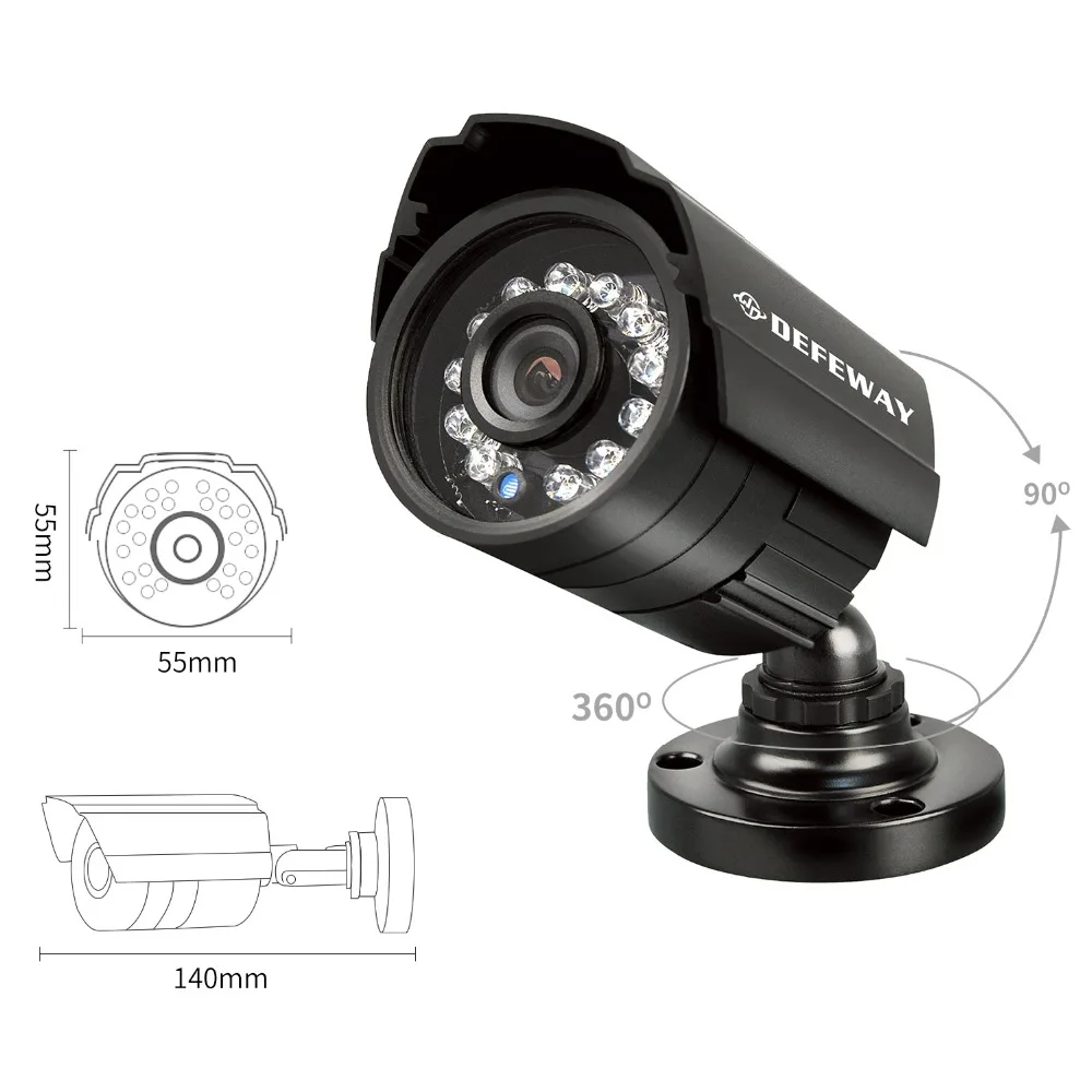 DEFEWAY HD 1080p 4 канала CCTV DVR система видео наблюдения KIT с системой 4штк 1200TVL домашней обеспеченностью 4ch камеры+ HDD 500G