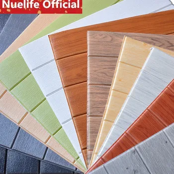 

Foam 3d imitation wood pattern wall stickers waterproof mildew ceiling living room bedroom self-adhesive wallpaper wall skirt