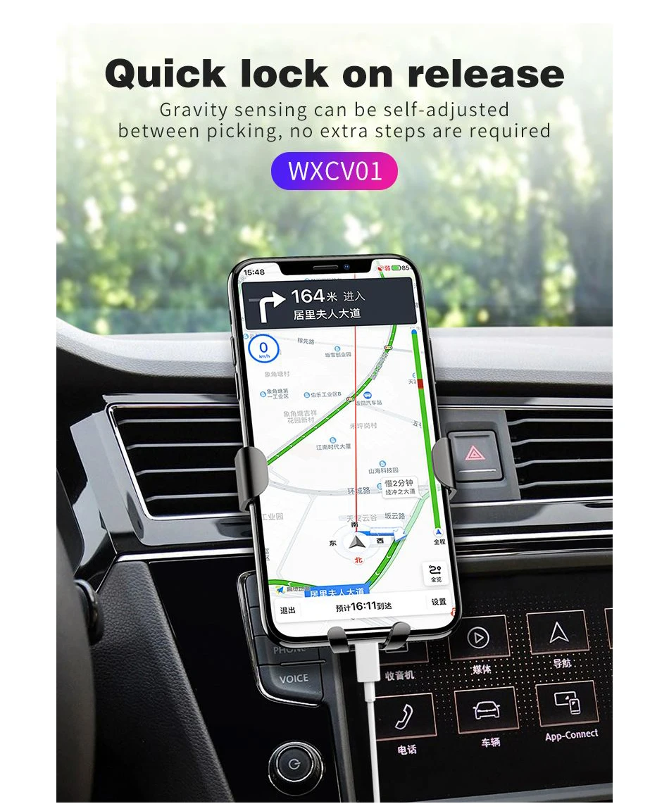 Быстрое беспроводное зарядное устройство, автомобильный кронштейн с автоматическим зажимом, датчик силы тяжести, держатель для мобильного телефона, автомобильный держатель, универсальный держатель для смартфонов