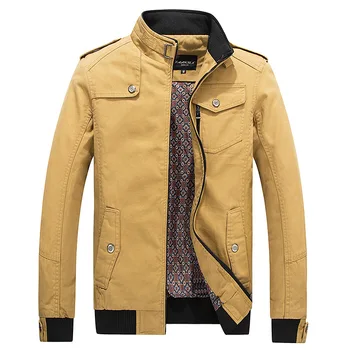 

Casual Slim Mens Cotton Jackets Stand Collar Good Quality Casacos Masculinos