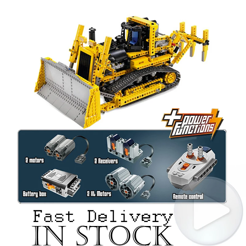 

LEPIN 20008 Motorized Bulldozer Technic Building Blocks Bricks Toys For Children brinquedos 1384PCS Compatible legoINGly 8275