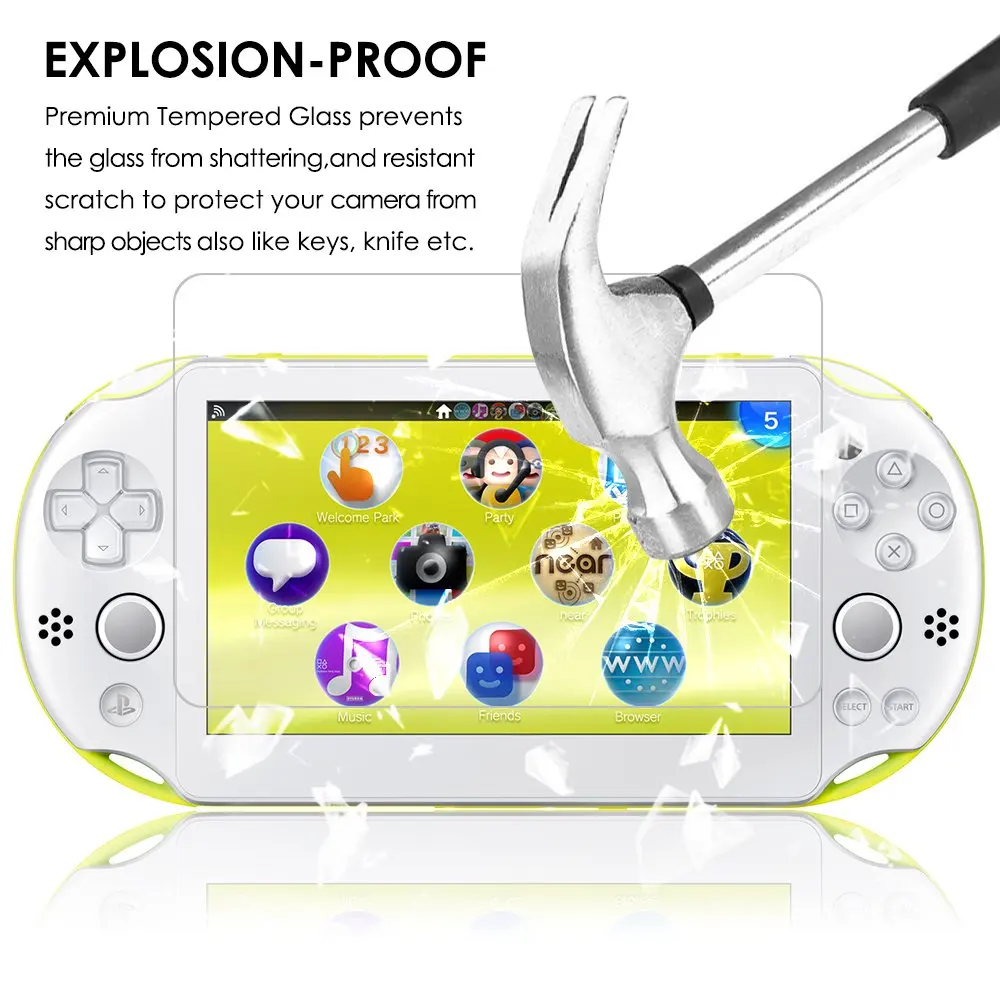 Закаленное стекло для переднего экрана и прозрачная защитная пленка HD PS Vita PSV 2000