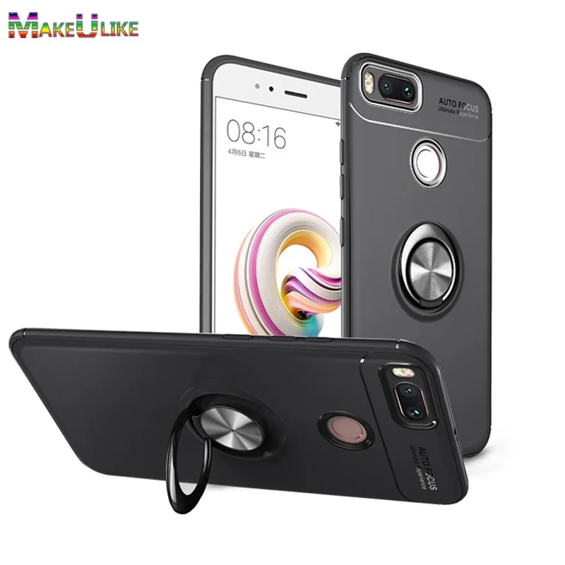 

MAKEULIKE Ring Slim Cover For Xiaomi Mi 6 Mi6 Case Soft TPU Phone Back Cases For Xiaomi Mi 5X / A1 Cover