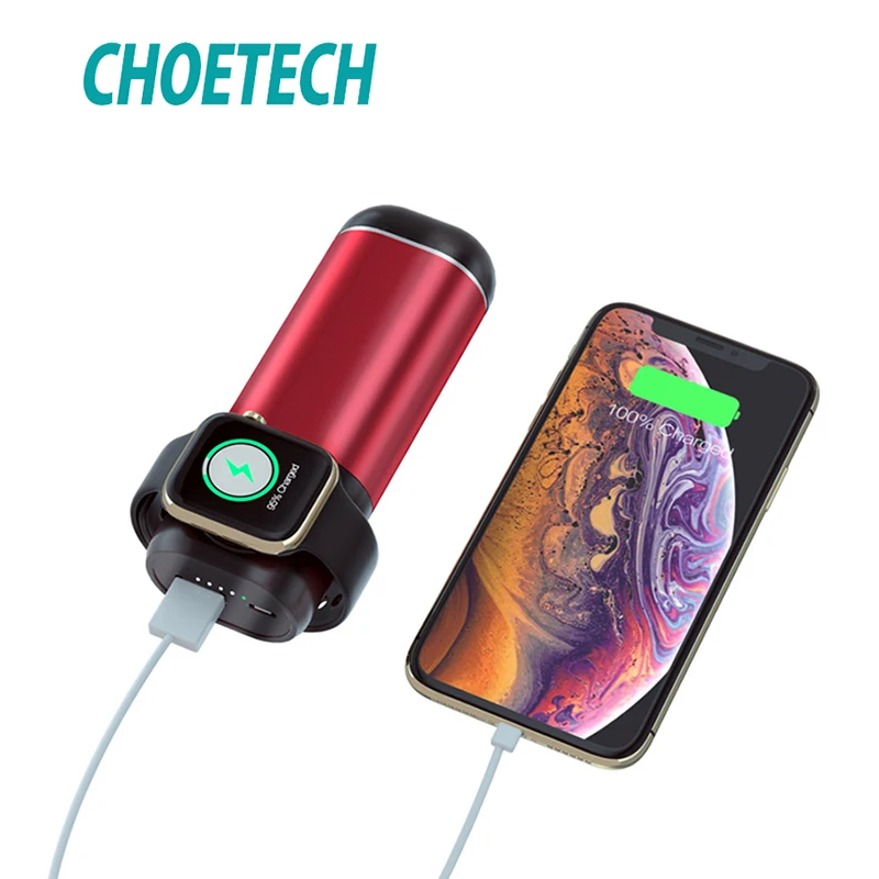 

CHOETECH 5200mAh Wireless Charger Power Bank for Apple Watch 2 3 4 iPhone 8 XS for iPhone AirPods Charge Dock Station