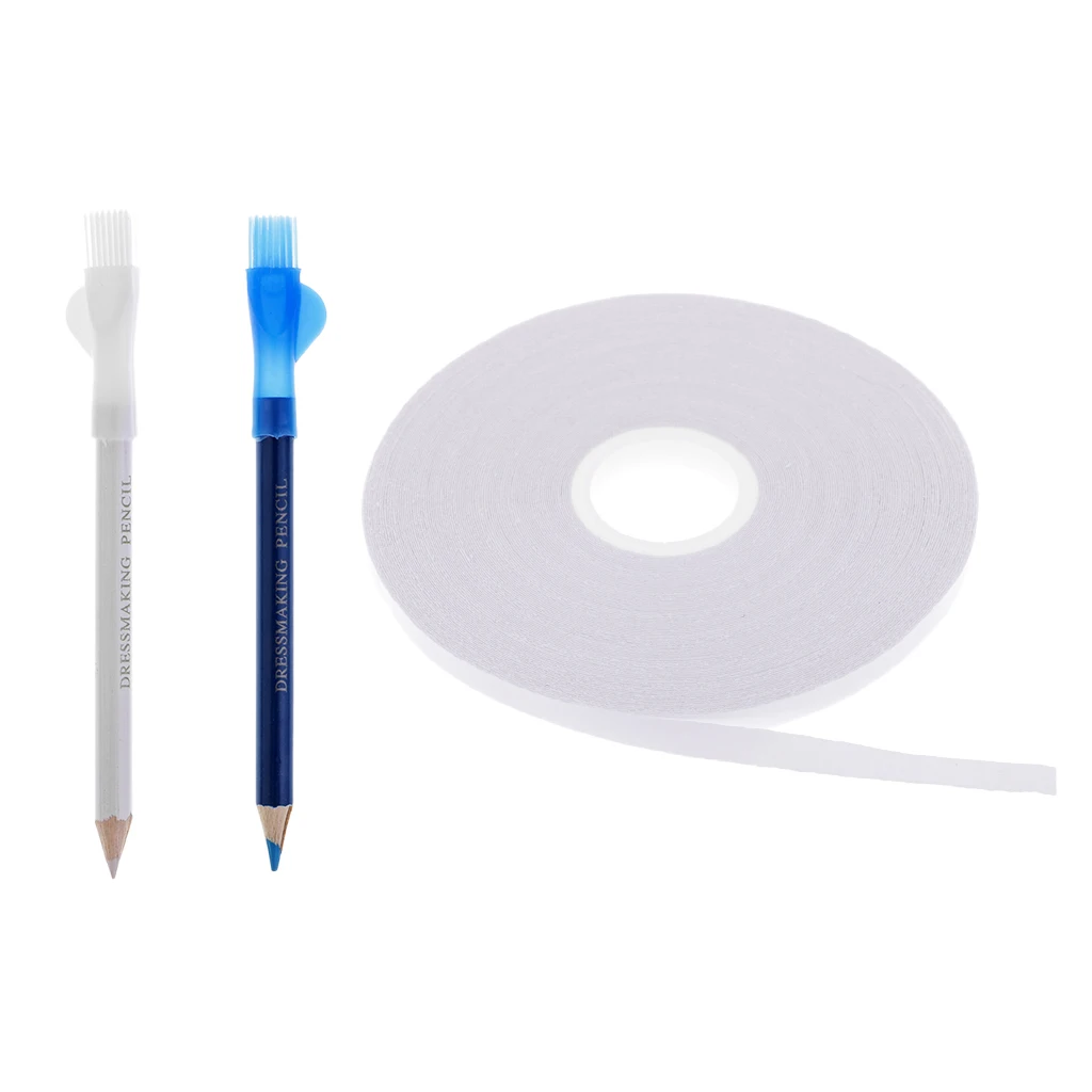 3Pcs Tailors Chalk Pen Pencil Double Sided Tape For Sewing Dressmaking Craft
