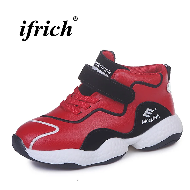 Basketball Shoes For Kids Red Black Children Basketball Sneakers Comfortable Boy Training Shoes Rubber Sole Kids Basket Shoes