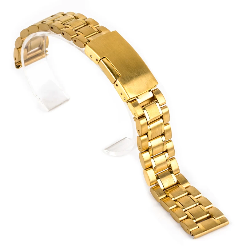3 Colors Luxury Straight End Wristwatch Band High Quality Stainless Steel Watches Strap Bracelet Watch Accessories 18/20/22/24mm