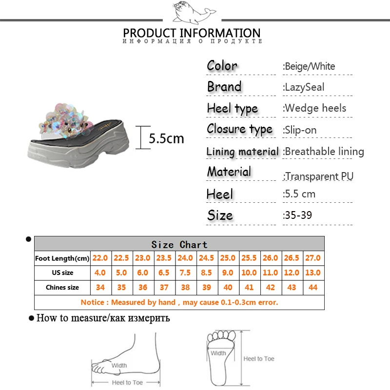 LazySeal Transparent Bling Platform Slippers Women New Summer Shoes With Crystal Diamonds Wedge Ladies Flip Flops Woman Slides