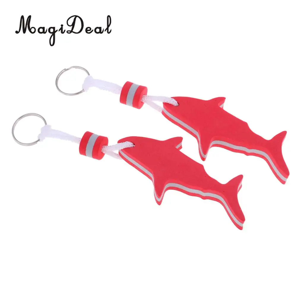 MagiDeal 2 Pieces Marine Shark Shaped EVA Floating Keychain Keyring Water Key Float for Radting Surfing Rowing Boat Accessories