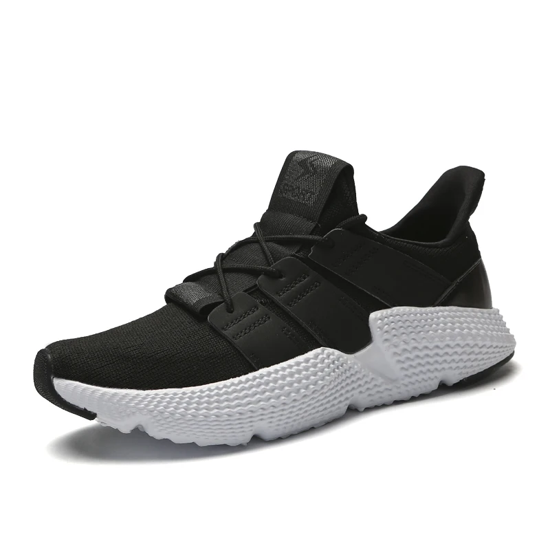 Мужские кроссовки удобные спортивные уличные кроссовки новая простая Мужская дышащая обувь для взрослых со шнуровкой для бега - Цвет: Black