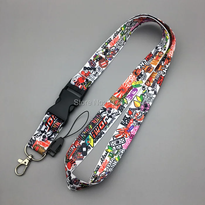 10 шт. JDM Stance hellaflush fatlace ILL illest Lanyard телефон шейный ремешок брелок 3 цвета - Название цвета: sticker bomb v2