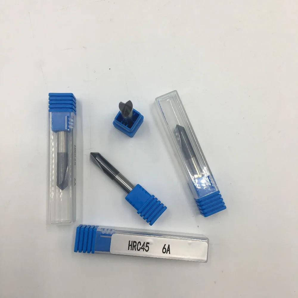 5pcs 90 degree Solid Carbide Chamfer End Mills 2 Flutes Cutting Dia 6mm