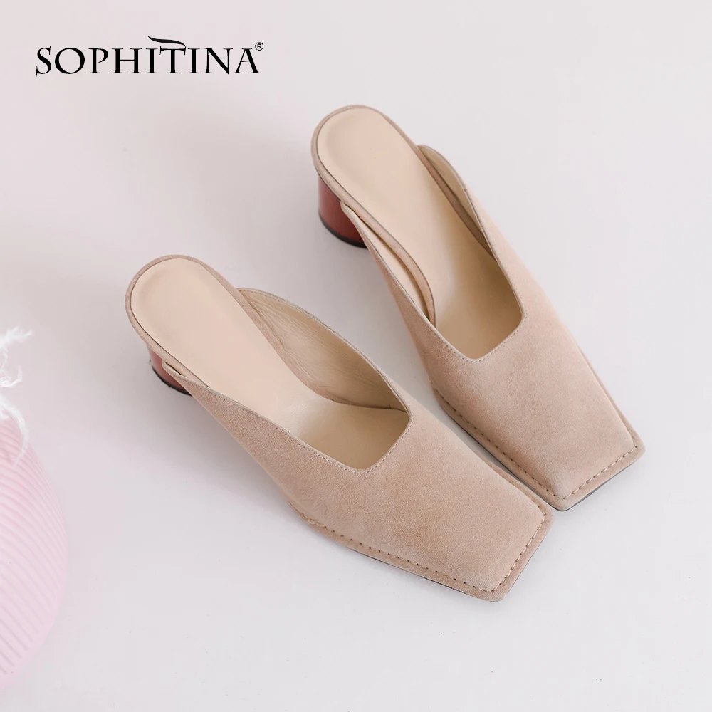 SOPHITINA/Модные туфли без задника на высоком каблуке 4 5 см. Женская обувь среднем и
