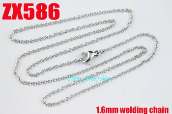

14"-38" thin cross welding chain 1.6mm stainless steel necklace chain women man lady punk fashion jewelry 20pcs ZX586
