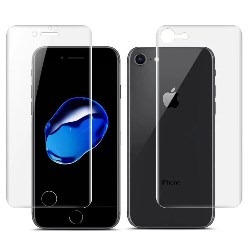 2PCS Packing IMAK sFor APPLE iphone 8 Screen Protector full coverage Front + Back hydrogel film No glass For | Мобильные телефоны и