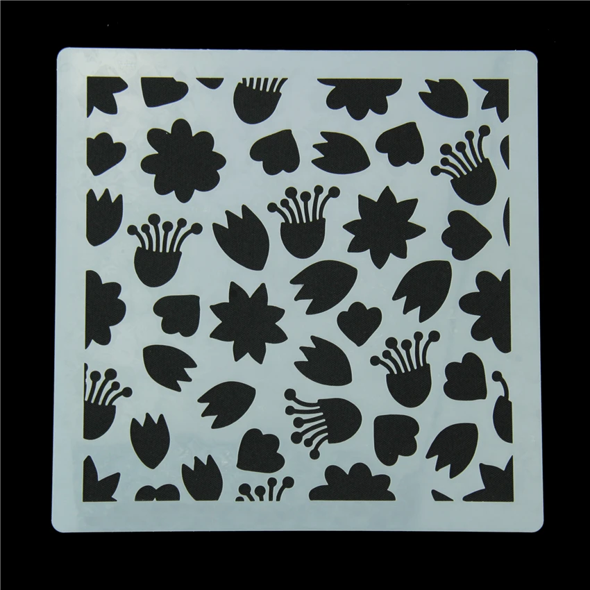 Decorative Flowers And Leaves Cupcake Stencil Cake Mold