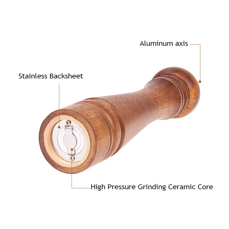Мельницы для соли и перца из натурального дуба, ручные мельницы для перца, керамический сердечник, ротор, многофункциональный инструмент для кухни