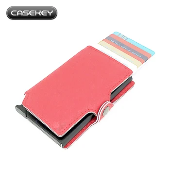

Metal Credit Card Holder Rfid Wallet Blocking Portable ID Card Case Men Aluminum Clip Pocket Porte Carte