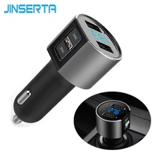 JINSERTA Car MP3 Audio Player Bluetooth FM Transmitter Wireless Modulator Kit HandsFree LCD Display 2 USB Phone Charger