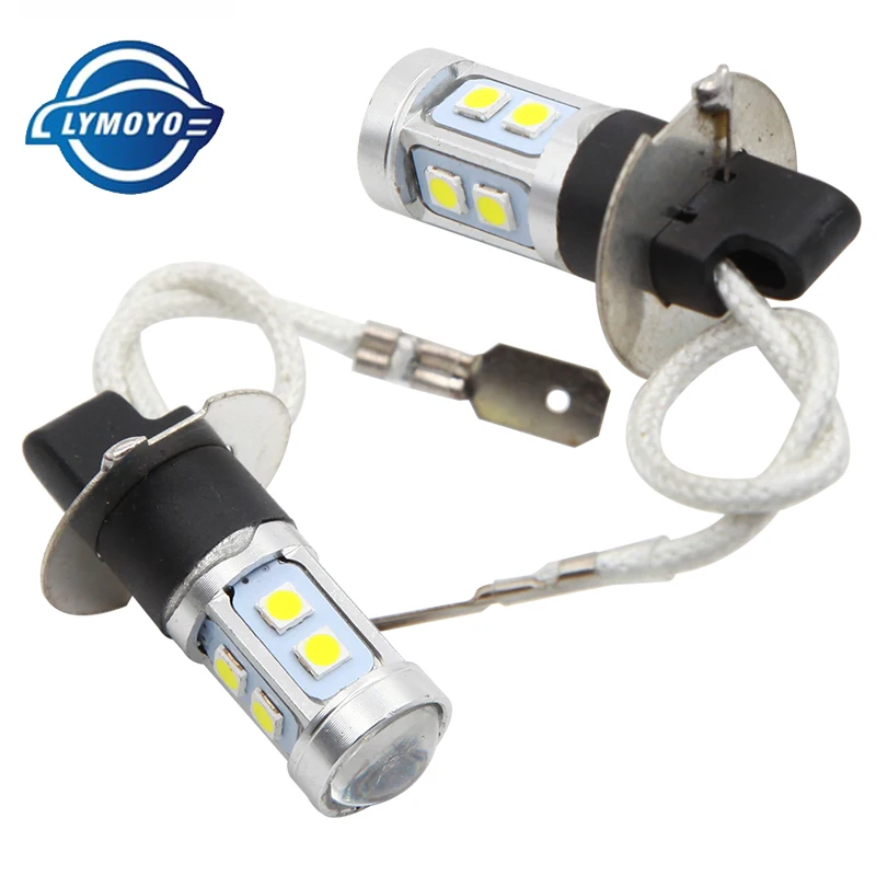 Противотуманные фары LYMOYO 2 шт. H7 LED H1 H3 H27/881 H8 H11 9005 9006 3030 SMD 10 светодиодные дневные