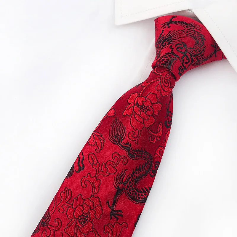 Высококлассный Шелковый праздничный китайский дракон китайский талисман шаблон Свадебный галстук шафера