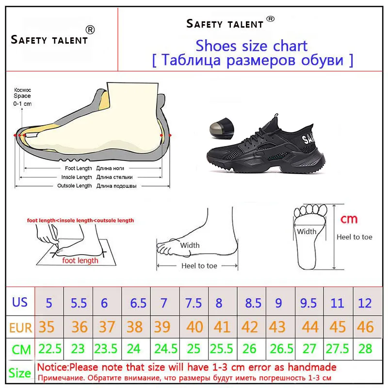 Рабочая обувь; небьющаяся обувь; коллекция года; модные кроссовки; ультралегкие Мужские дышащие рабочие ботинки с мягкой подошвой и стальным носком