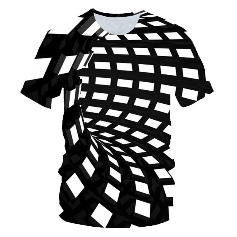 

newest 3D Printing T Shirt Black And White Vertigo Hypnotic Unisxe Funny Short Sleeved Tees Men/women Tops pullover Tee