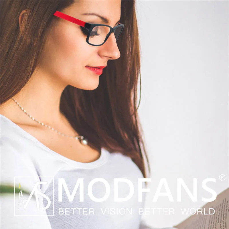 MODFANS Men Women Reading Glasses Rectangle Classic Frame Readers Eeyeglasses Flexible Spring Hinge with Diopter +1.0 to +4.0