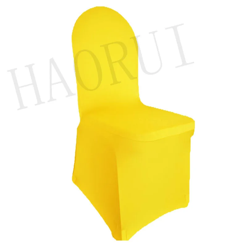 100pcs/lot Stret Yellow Dining Banquet Party Chair Covers Spandex for