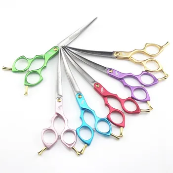 

6inch / 6.5inch Space Aluminum Curved Professional Stainless Steel Pet Shears Scissors Pets Dogs Grooming