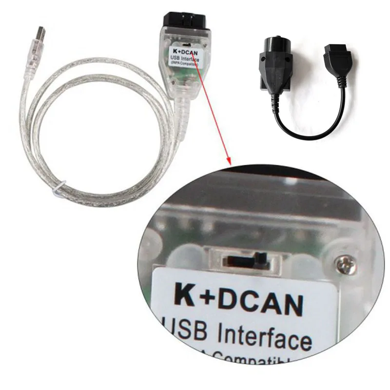 Для BMW INPA K может + USB OBD2 Интерфейс inpa в красный горошек с выключателем для 20pin