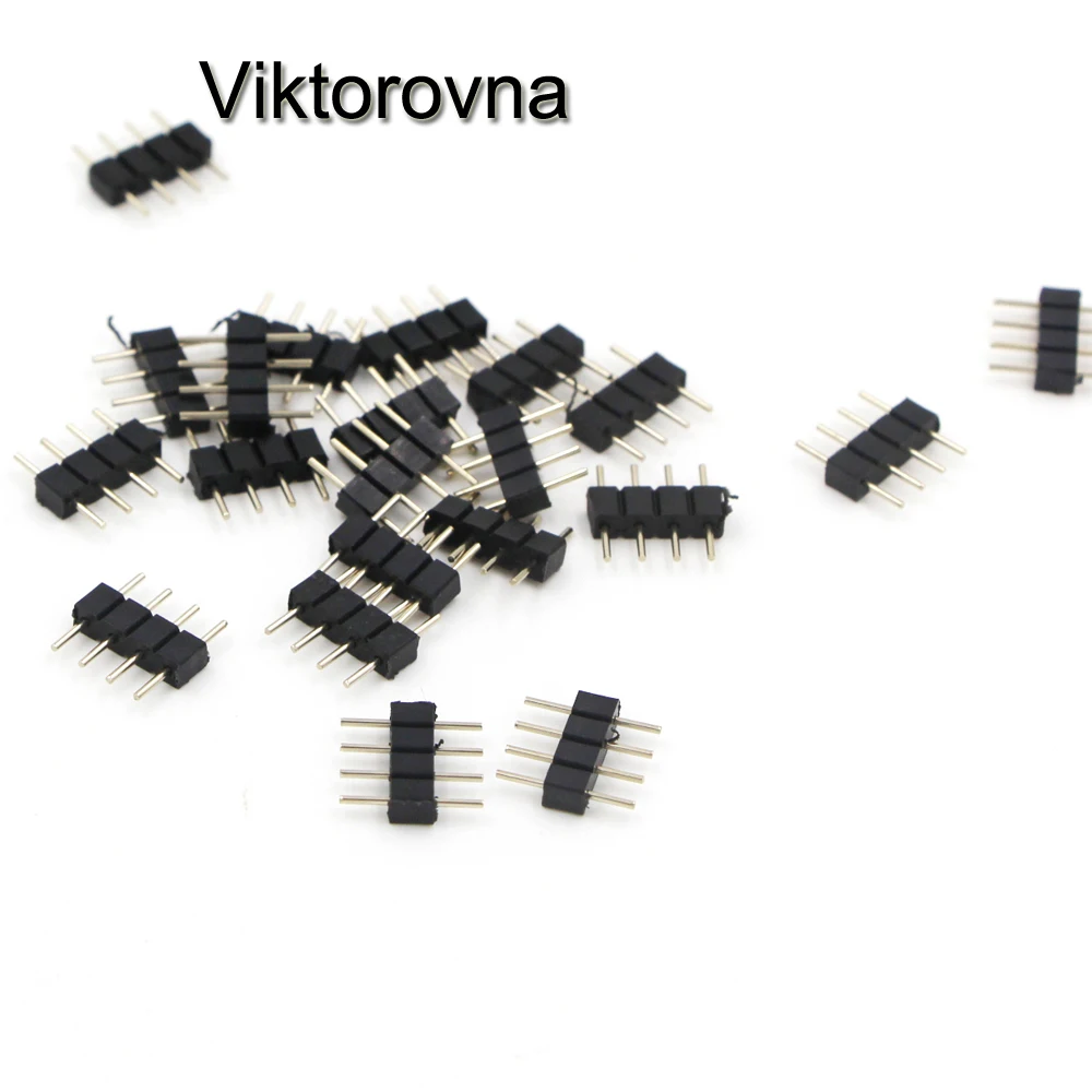 

Viktorovna 30pcs/lot solderless 4 pin Terminals connector needle 4PIN RGB Male Plug Adapter Connector for 3528 5050 LED strip