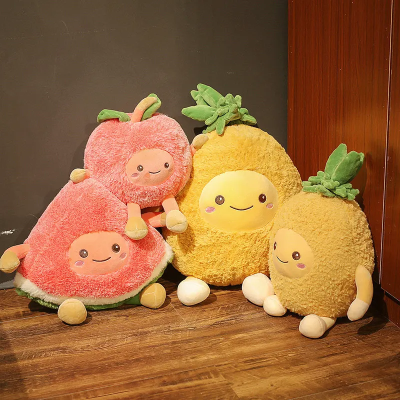 

30-60CM Cute Simulation Fruit Watermelon Cherry Pineapple Plush Pillow Cartoon Lovely Toy Stuffed Decor Baby Doll Kawaii gift