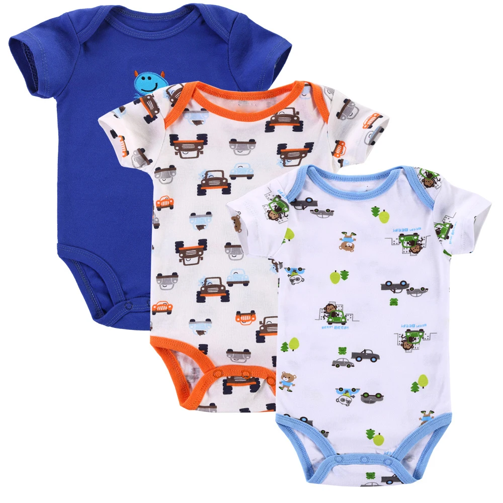 Детский комбинезон с коротким рукавом из натурального хлопка 3 шт./лот|baby rompers|new