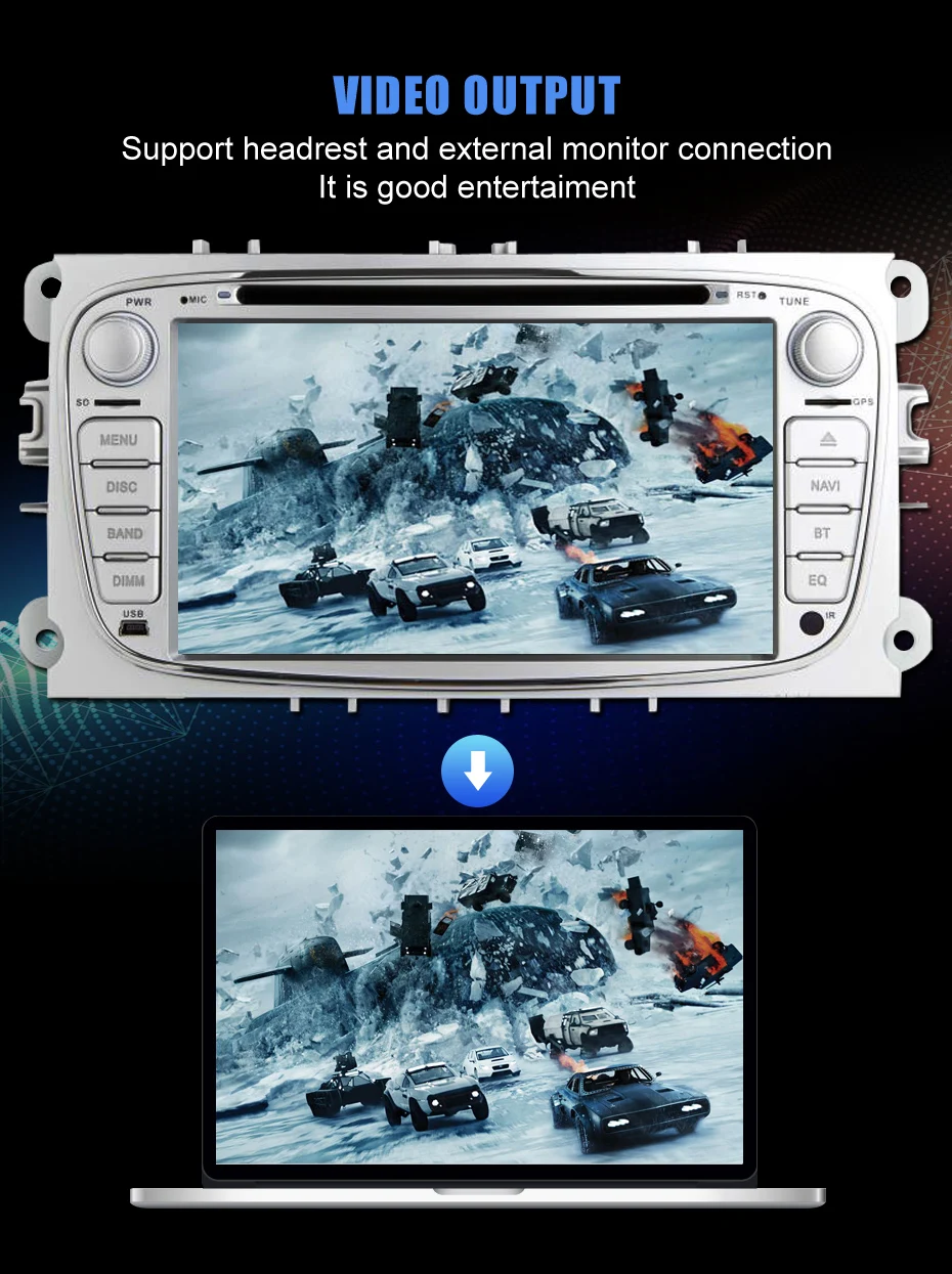 Excellent KANOR 1024*600 IPS Android 9.0 2din Car Radio For Focus 2 Mondeo S-Max 2009 2010 2011 Autoradio Multimedia Audio Car Stereo 6