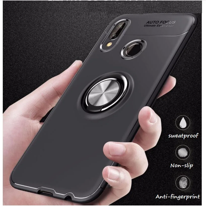 

For Huawei P20 Lite / P20 Pro / P20 soft rubber magnetic finger ring TPU full package rear cover anti-falling shell