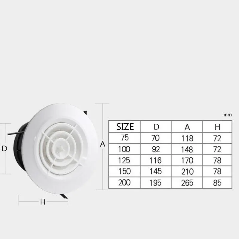 

New RV Camper Air Extract Valve Round Diffuser Duct Cover Louvre Air Vent Ventilator Grille Cover Round 75MM