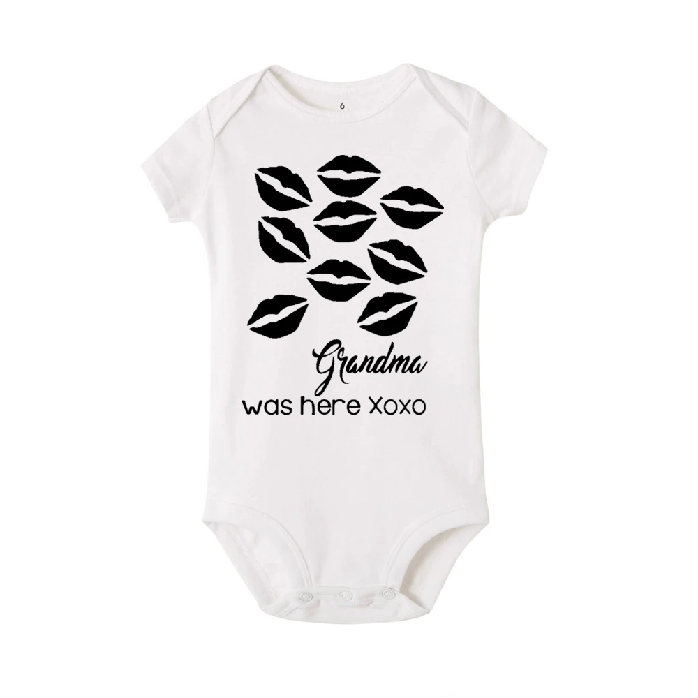 

Funny Letter Grandma Was Here Lips Romper Newborn Clothes Baby Boy Girl Toddler Grandma Romper Jumpsuit Clothes Outfit 3M-24M