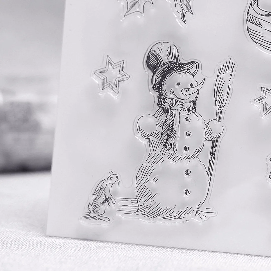 JX-LCLYL 1Pc Christmas Transparent Silicone Rubber Stamp Sheet Cling Scrapbooking DIY New
