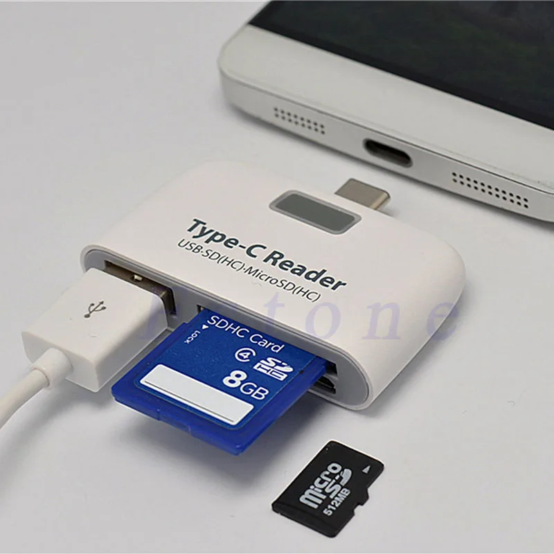 SD Card Reader 3in1 USB 3,1 Тип C USB-C TF OTG Micro для Macbook телефона Tablet C26