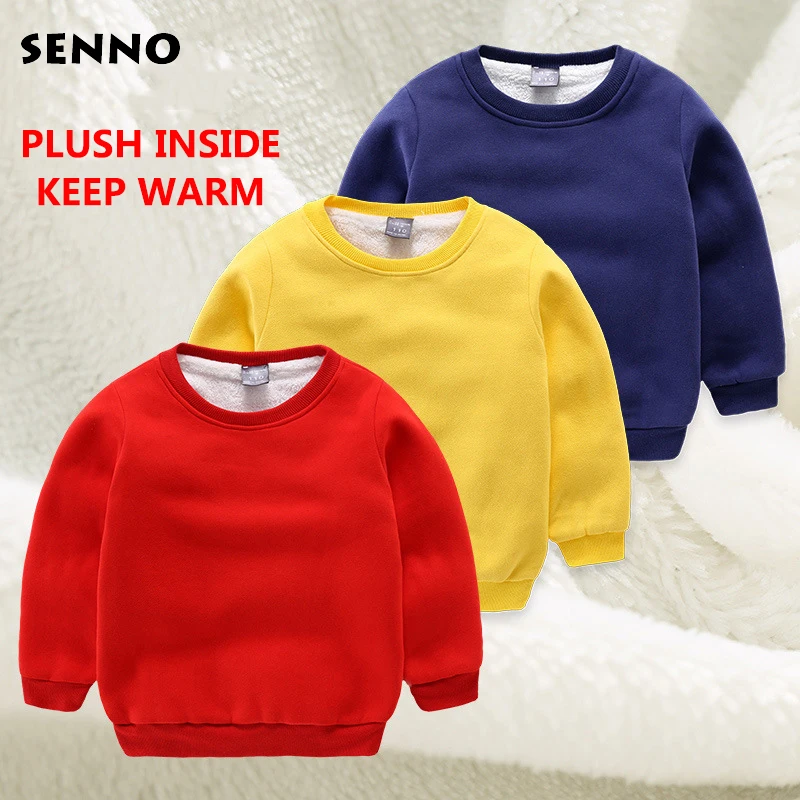 

Fashion 8 Colors Baby Girls Boys Kids' Hoodies Winter Plush Inside Thick Coat Tops Warm Sweatshirt Jacket Sweater Outwear 2-7Y