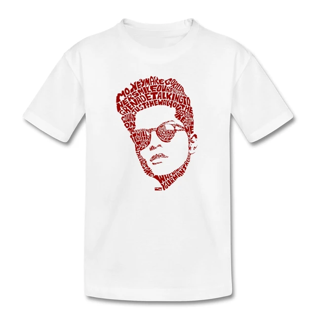 Bruno Mars T shirts Girl Best Design 4T 8T T Shirt Kids Round Neck Short Sleeve Tshirt-in T 