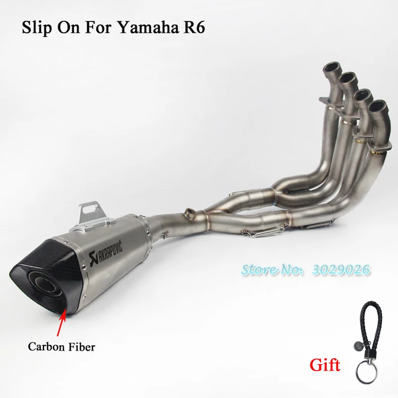 

YZF-R6 Motorcycle Modified Full System with Steel Carbon Exhaust For Yamaha YZF R6 2006-2014 Motorcycle Muffler Escape Pipe