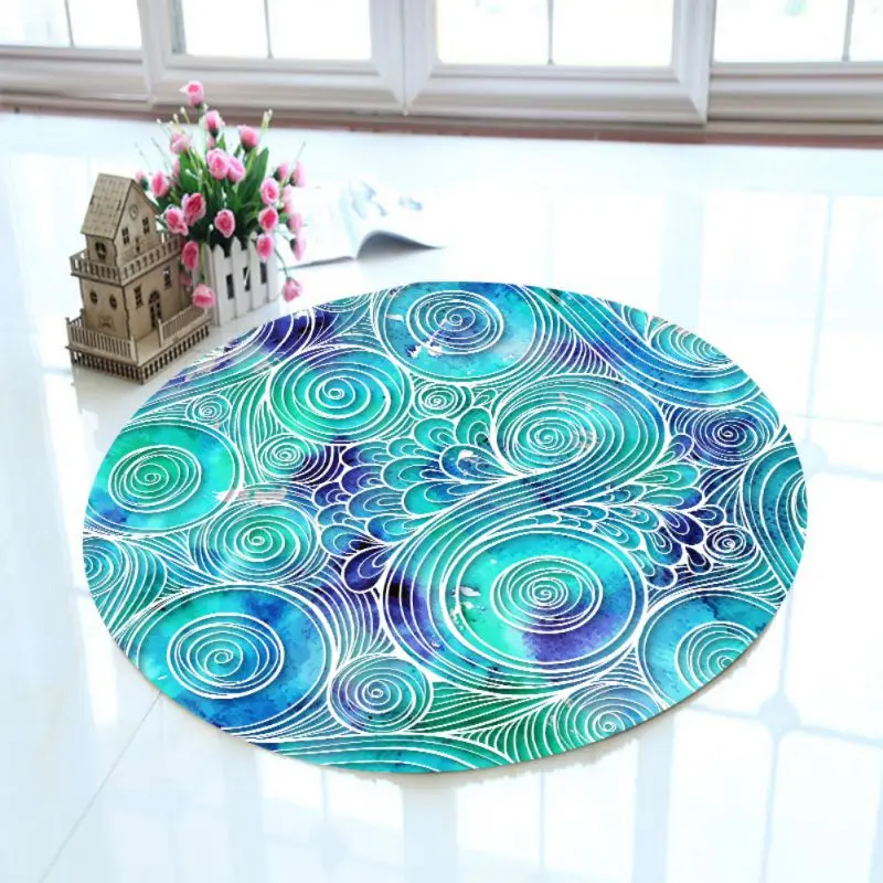 Round Printed Carpets For Living Room