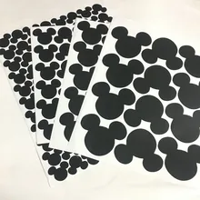 3D dibujos animados cabeza de Mickey Mouse forma pegatinas de pared para niños habitación de bebé decoración del hogar papel tapiz autoadhesivo vinilo DIY calcomanías arte mural